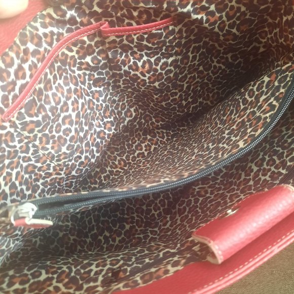 Wilsons leather big red tote satchel bag - Picture 5 of 7